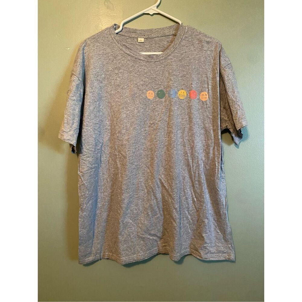 Boutique Gray Emotions Feelings Short Sleeve Scoop Neck T-shirt 3XL NWOT